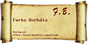 Ferko Borbála névjegykártya